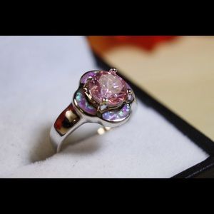 Gorgeous 925 Sterling Silver Pink Opal Ring!
